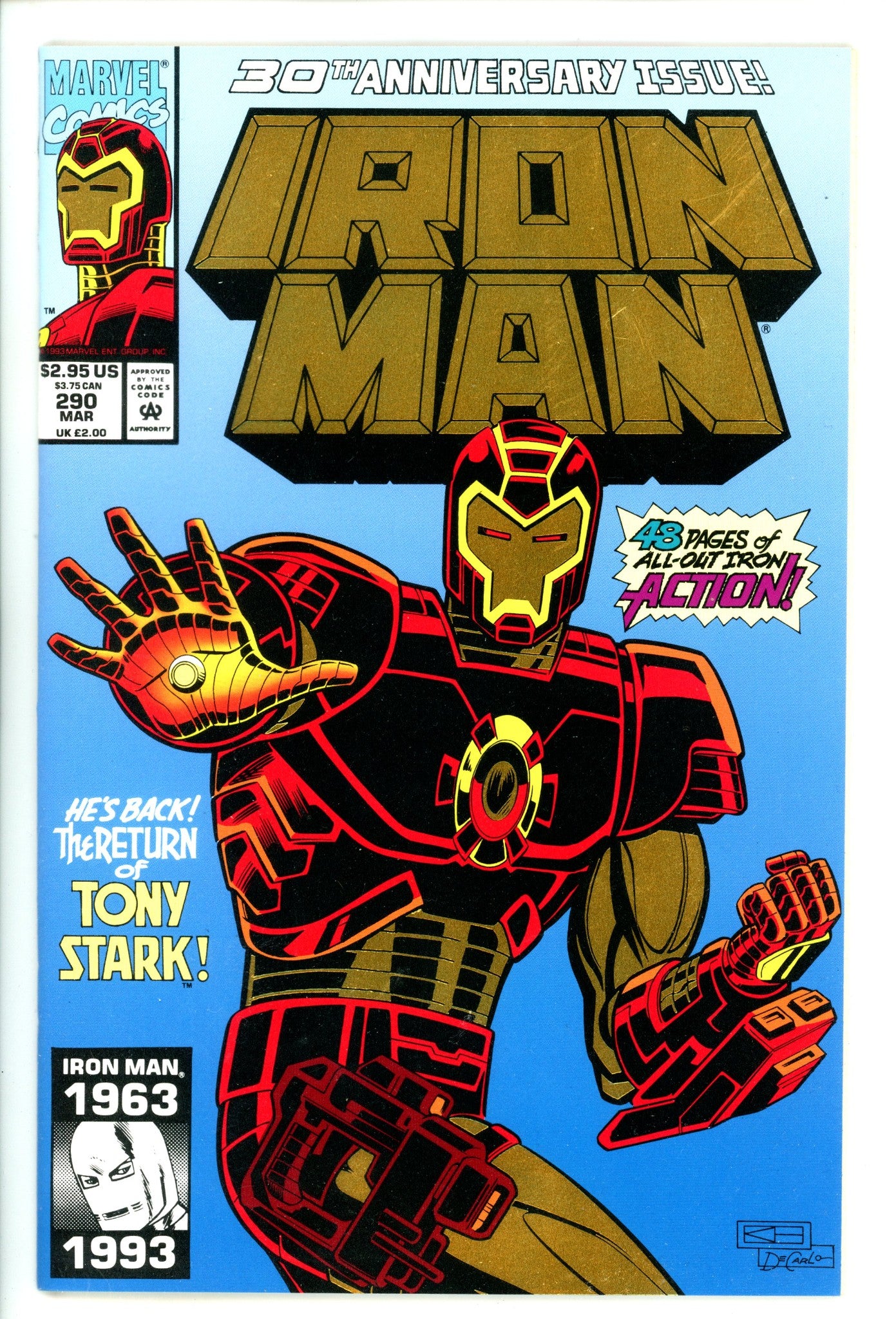 Iron Man Vol 1 290 High Grade (1993) 