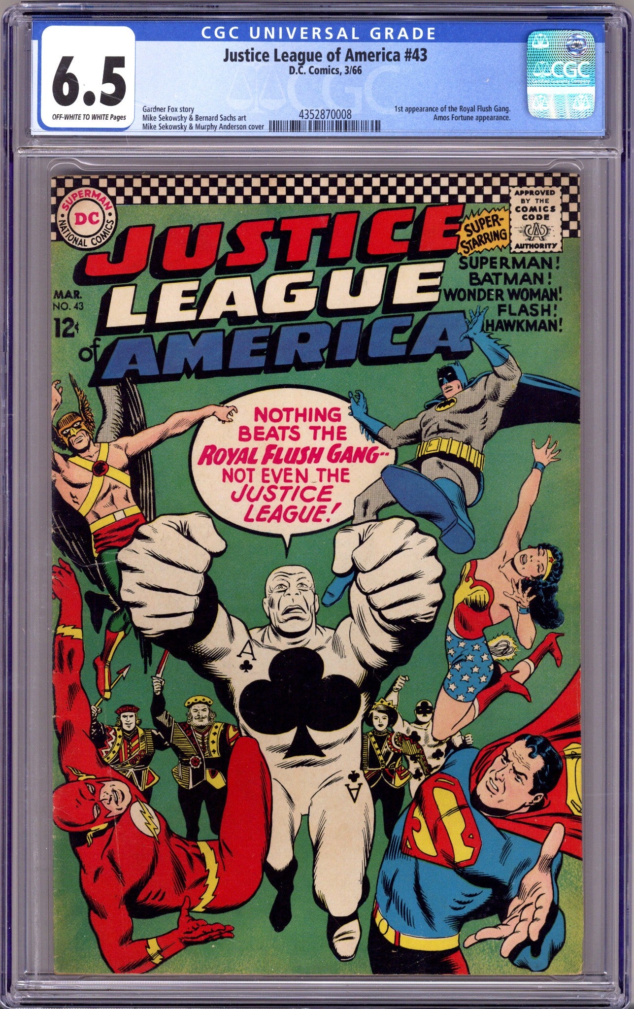 Justice League of America Vol 1 43 CGC 6.5 (FN+) (1966) 