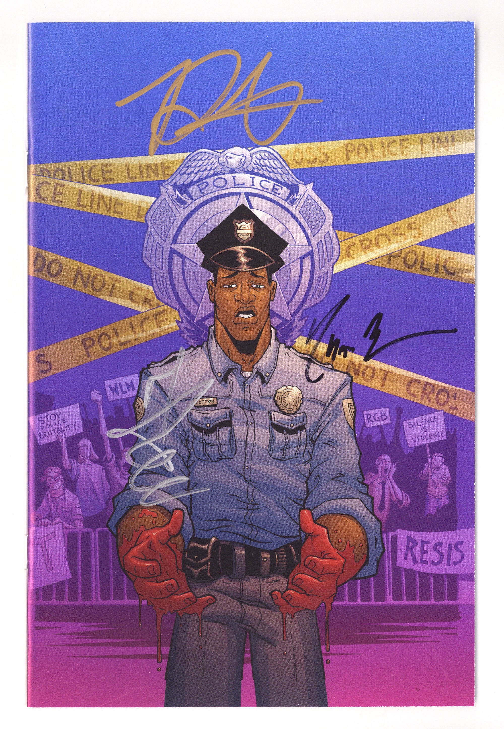 Black Cotton   1  NM- (9.2) /250  (2023) Browne Foil Virgin Exclusive Variant  Signed x3 Cover Browne, Foreman & Hawkins 