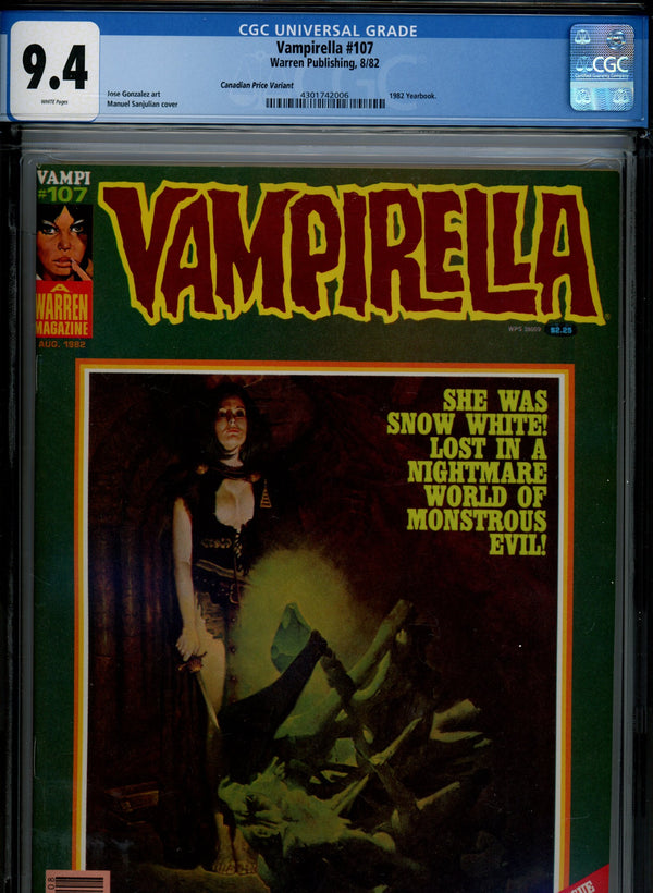 Vampirella Vol 1 107 Canadian Variant CGC 9.4 (1982)