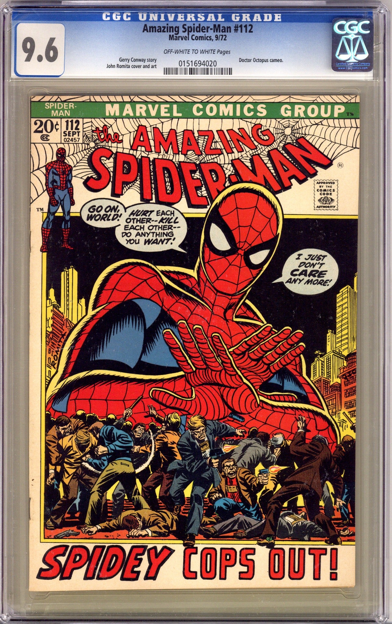 The Amazing Spider-Man Vol 1 112 CGC 9.6 (NM+) (1972) 