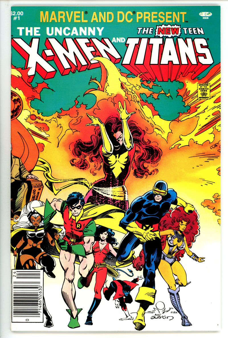 Marvel and DC Present Featuring The Uncanny X-Men and The New Teen Titans 1 VF+ (8.5) (1982) Newsstand 