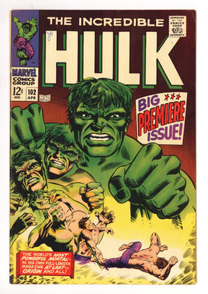 The Incredible Hulk Vol 1 102  FN+ (6.5)   (1968)
