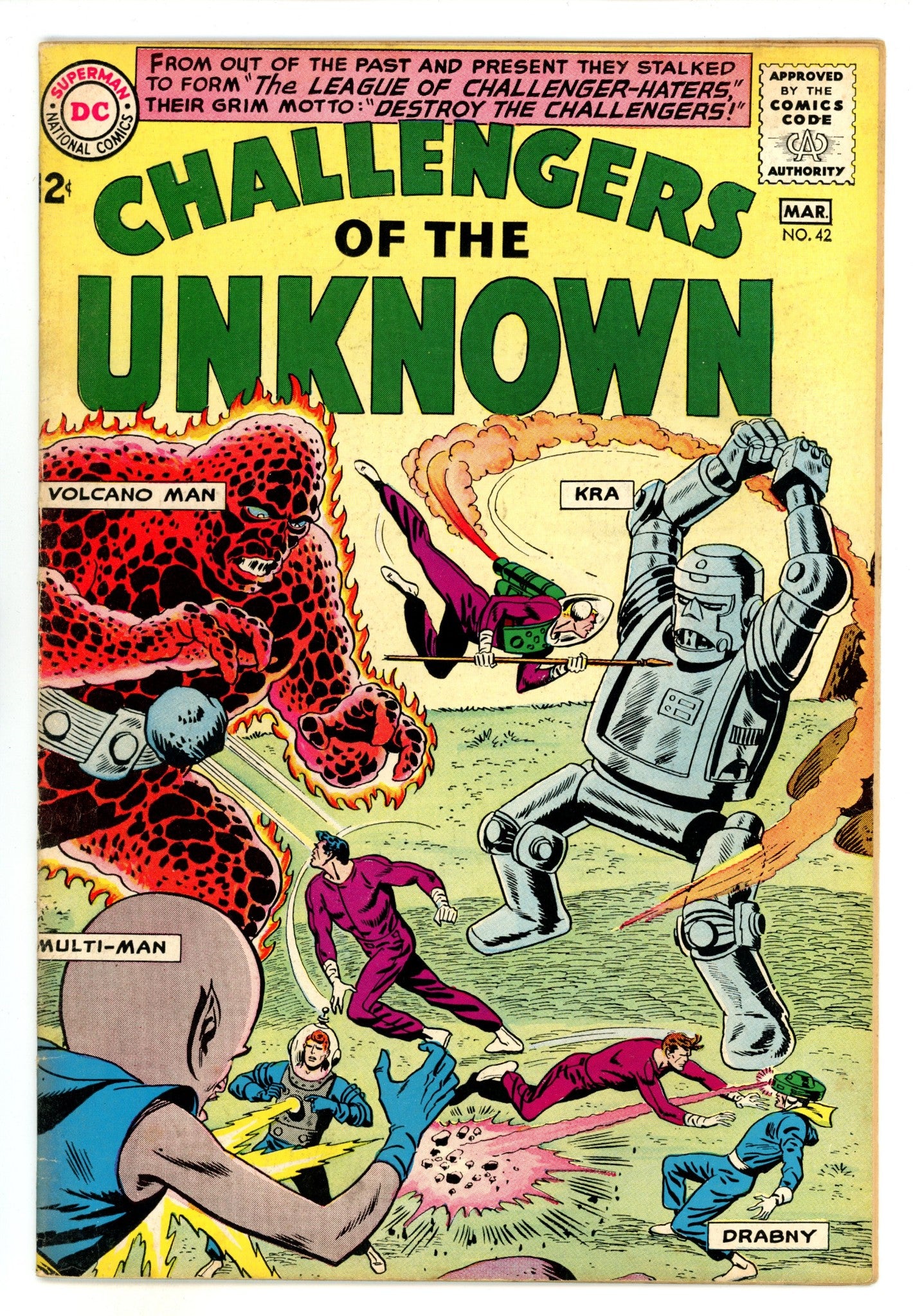 Challengers of the Unknown Vol 1 42 FN- (5.5) Manufactured w/o Bottom Staple (1965) 