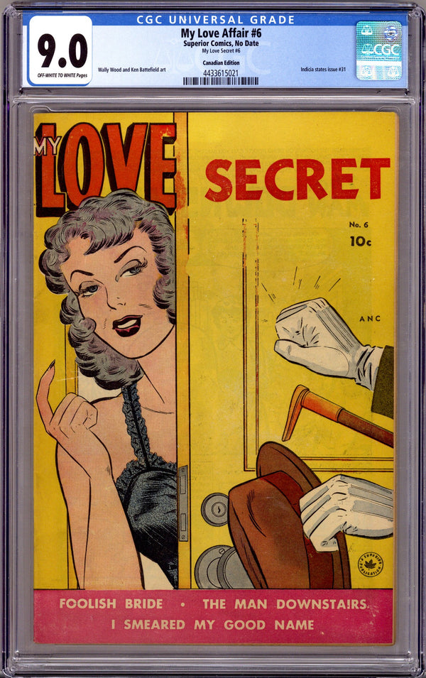 My Love Affair 6 CGC 9.0 (VF/NM) (1950) Canadian Edition