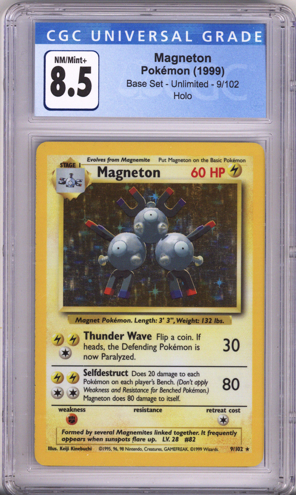 Pokemon Base Set Magneton Holo CGC Nm/Mint Plus 8.5 (1999)