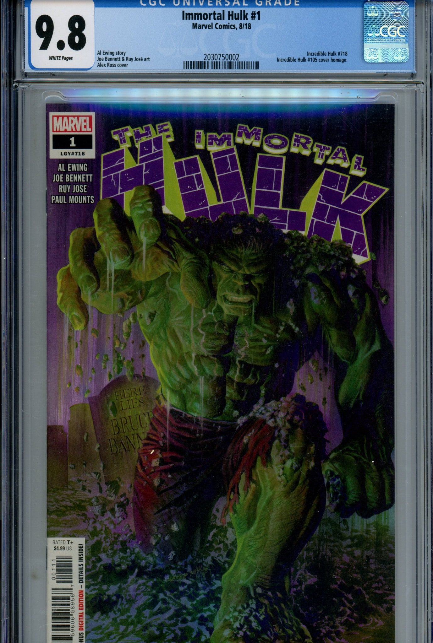 Immortal Hulk 1 CGC 9.8 (2018)