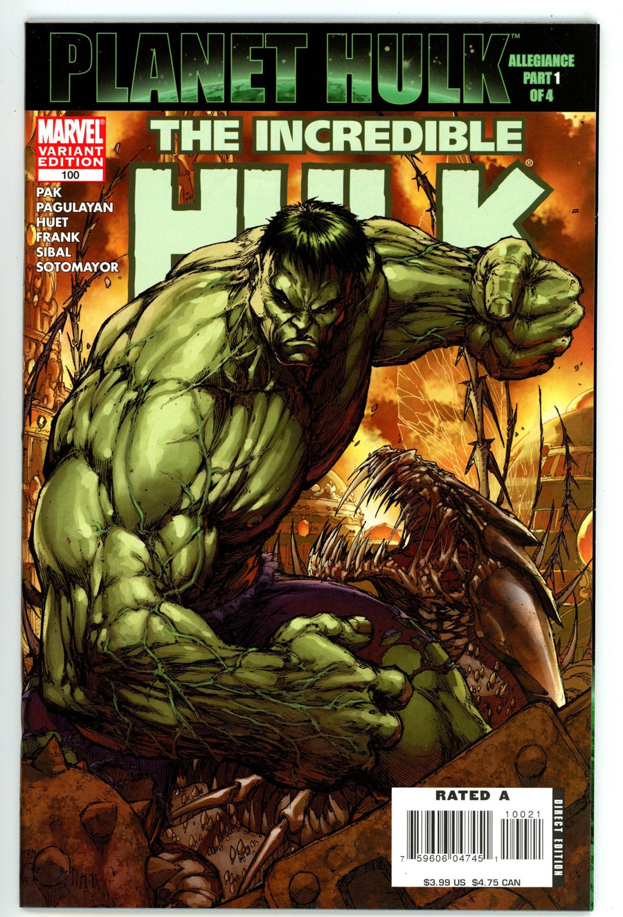 Incredible Hulk Vol 2 100 VF/NM (9.0) (2007) Turner Variant 