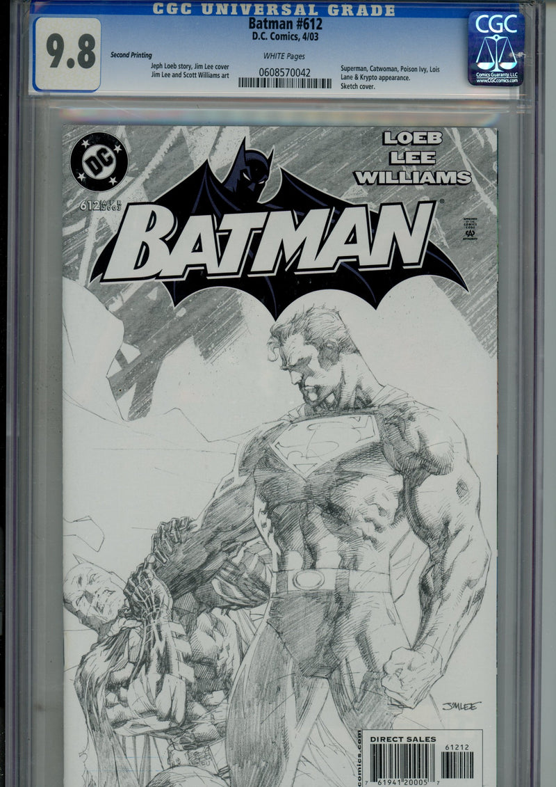 Batman Vol 1 612 CGC 9.8 (NM/M) (2003) Sketch 2nd Print 