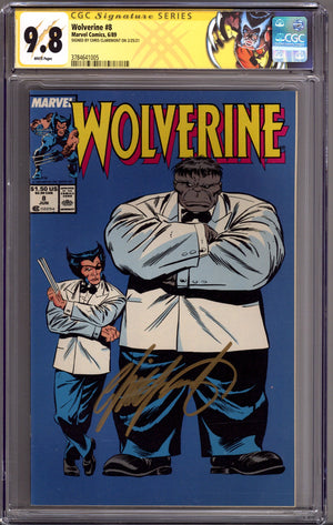Wolverine Vol 2 8 CGC 9.8 (NM/M) (1989) Signed x1 Cover Chris Claremont