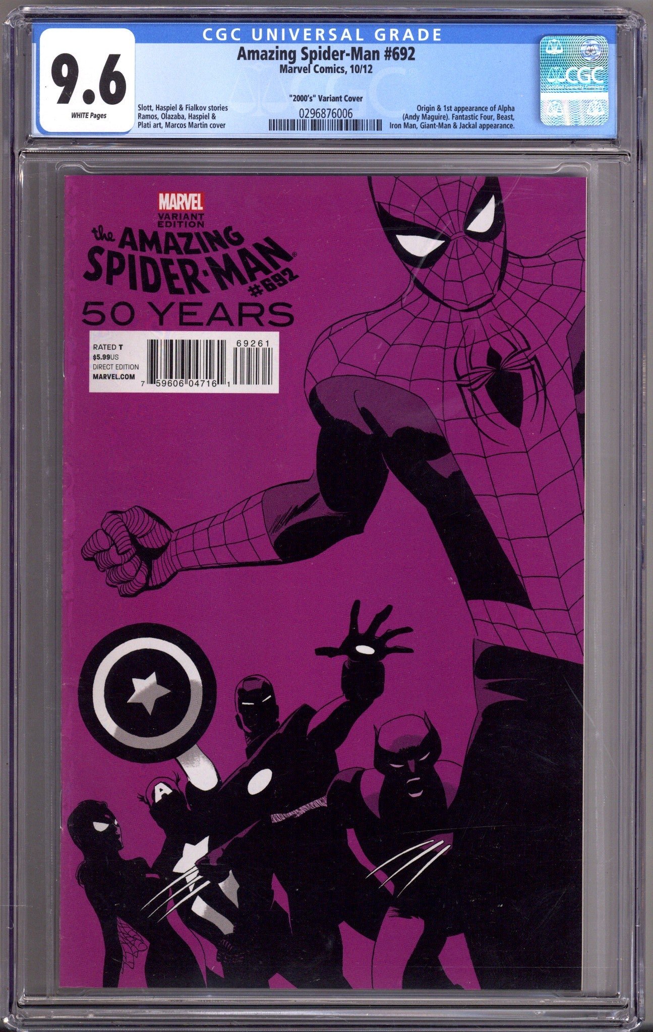 The Amazing Spider-Man Vol 2 692 CGC 9.6 (NM+)   (2012) Martin 2000's   Variant  