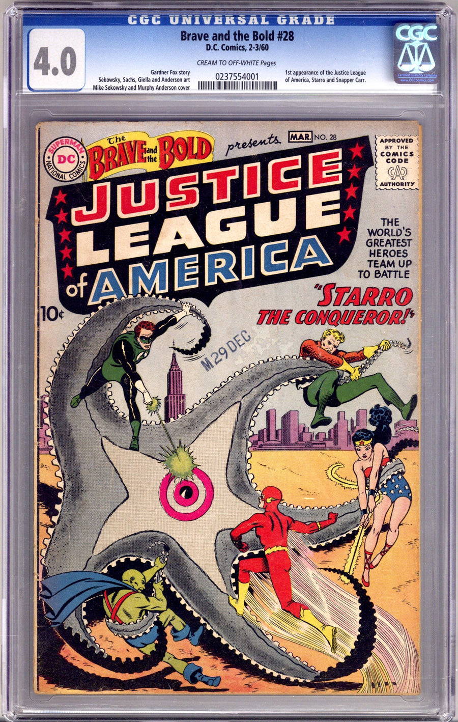 The Brave and the Bold Vol 1 28 CGC 4.0 (VG) (1960) 