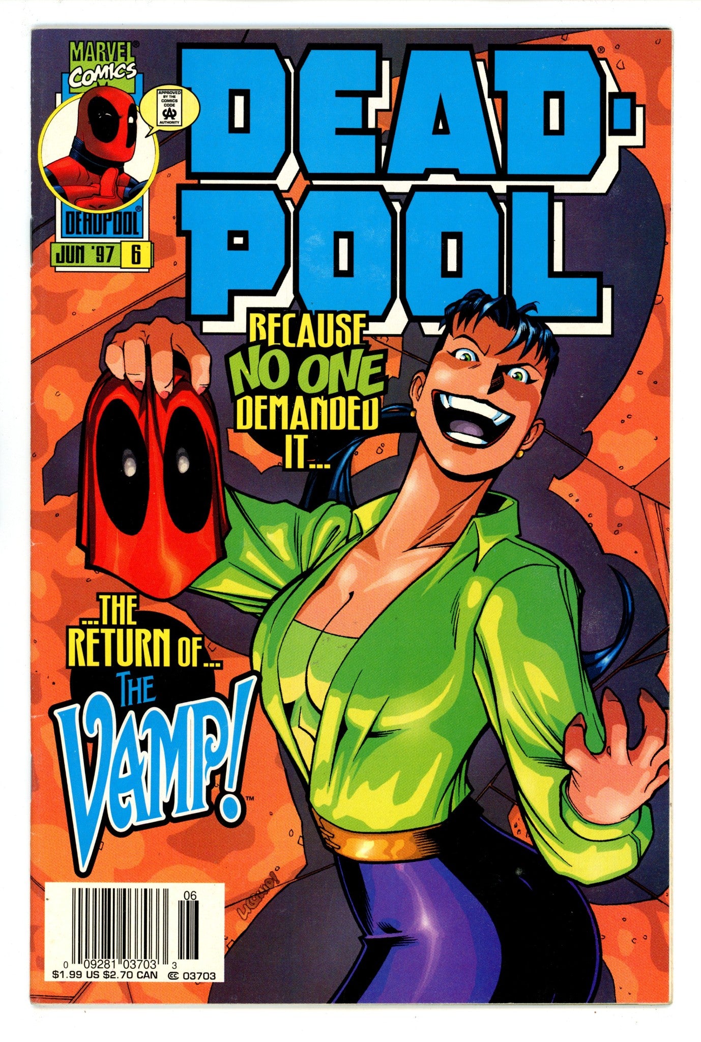 Deadpool Vol 2 6 FN/VF (7.0) (1997) Newsstand 