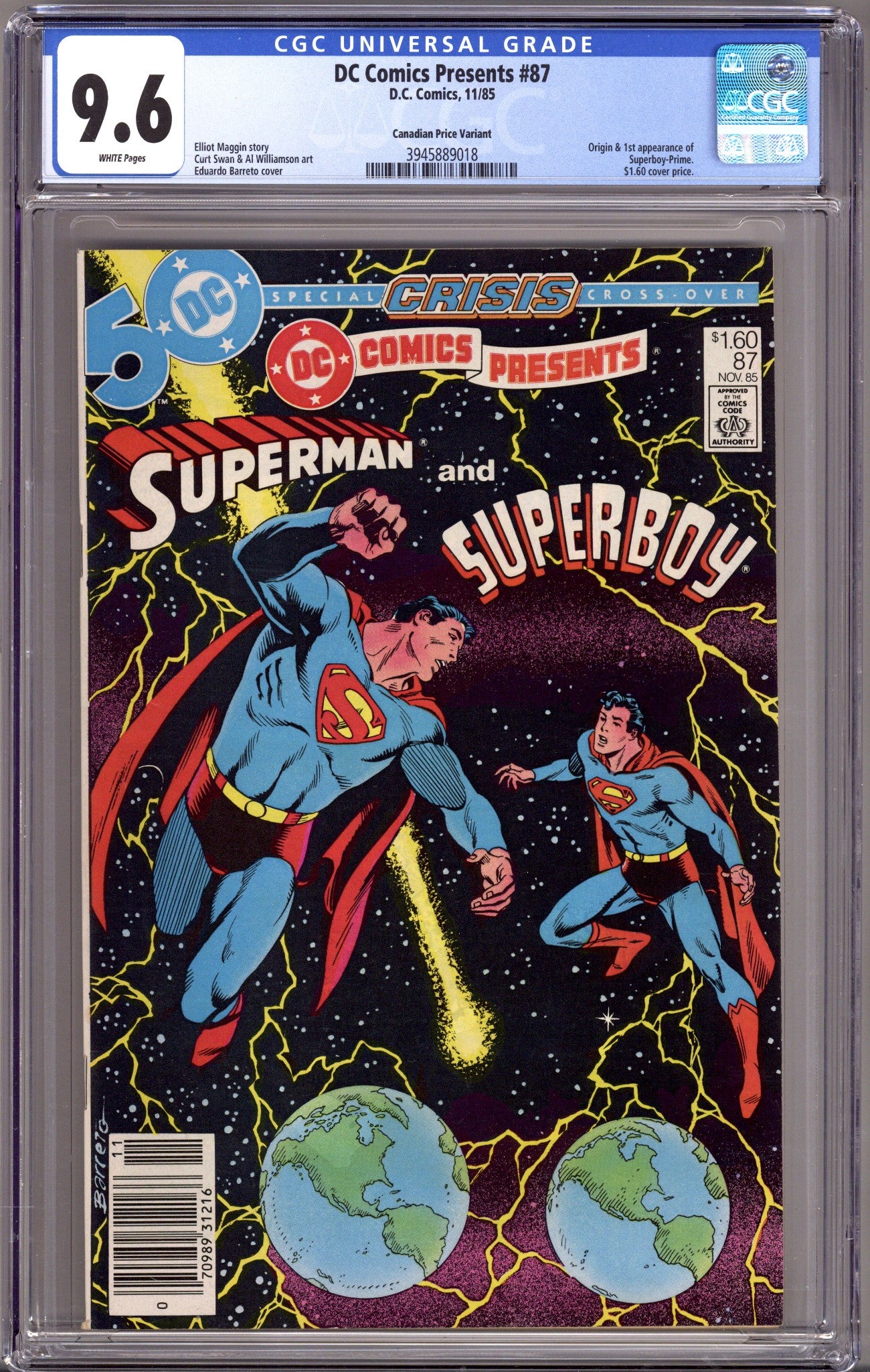 DC Comics Presents Vol 1 87 CGC 9.6 (NM+) (1985) Canadian Price Variant 