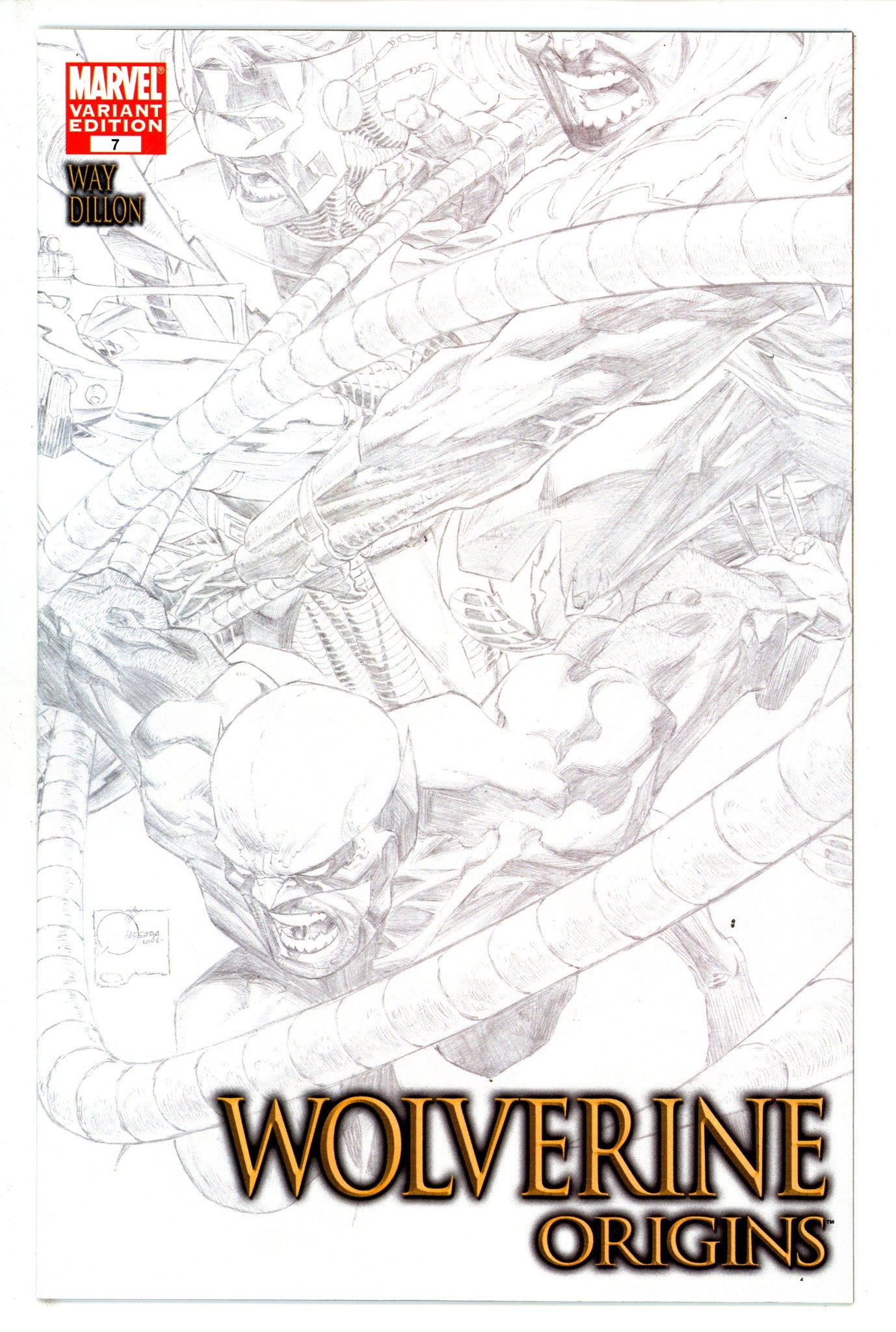 Wolverine: Origins 7 Quesada B&W Sketch Variant (2006)