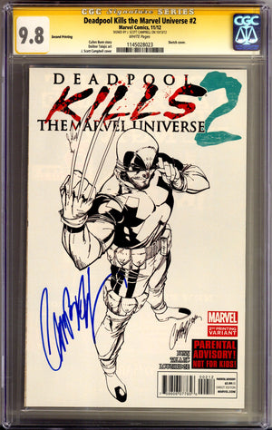 Deadpool Kills the Marvel Universe   2 CGC 9.8 (NM/M)   (2012)     2nd Print  Signed x1 Cover J. Scott Campbell