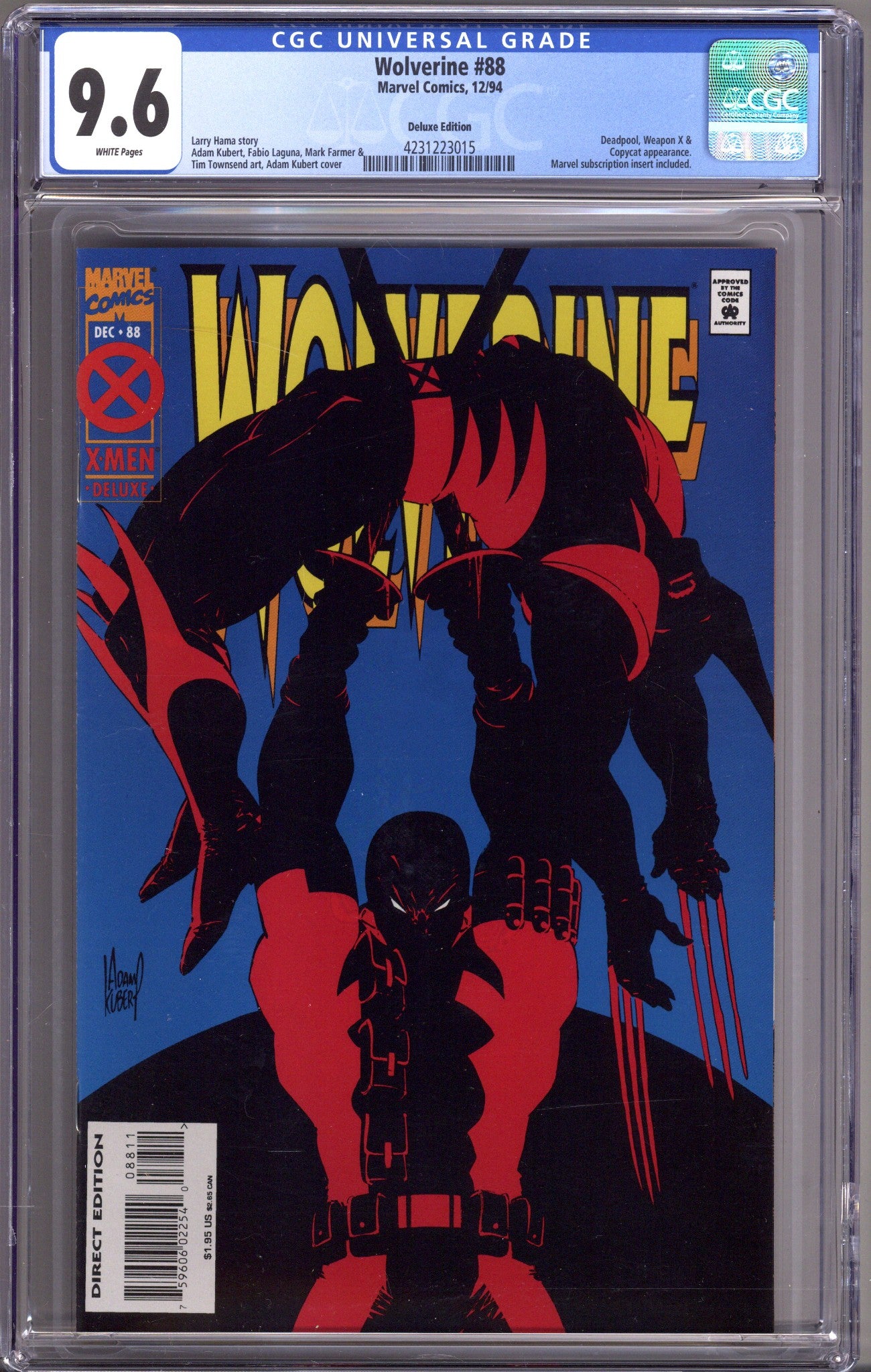 Wolverine Vol 2 88 CGC 9.6 (NM+) Deluxe (1994) 