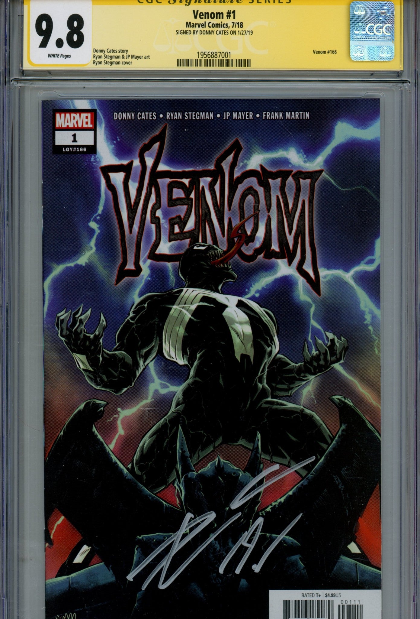 Venom Vol 4 1 (166) CGC 9.8 (NM/M) (2018) Signed x1 Cover Donny Cates 
