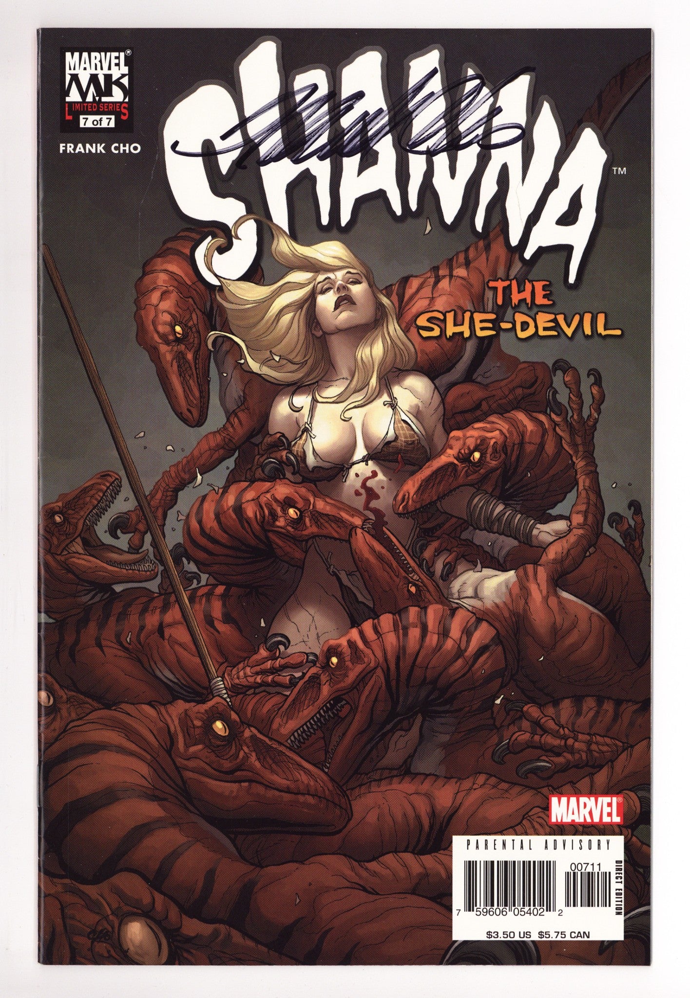 Shanna, the She-Devil Vol 2 7 VF (8.0) (2005) Signed x1 Cover Frank Cho 