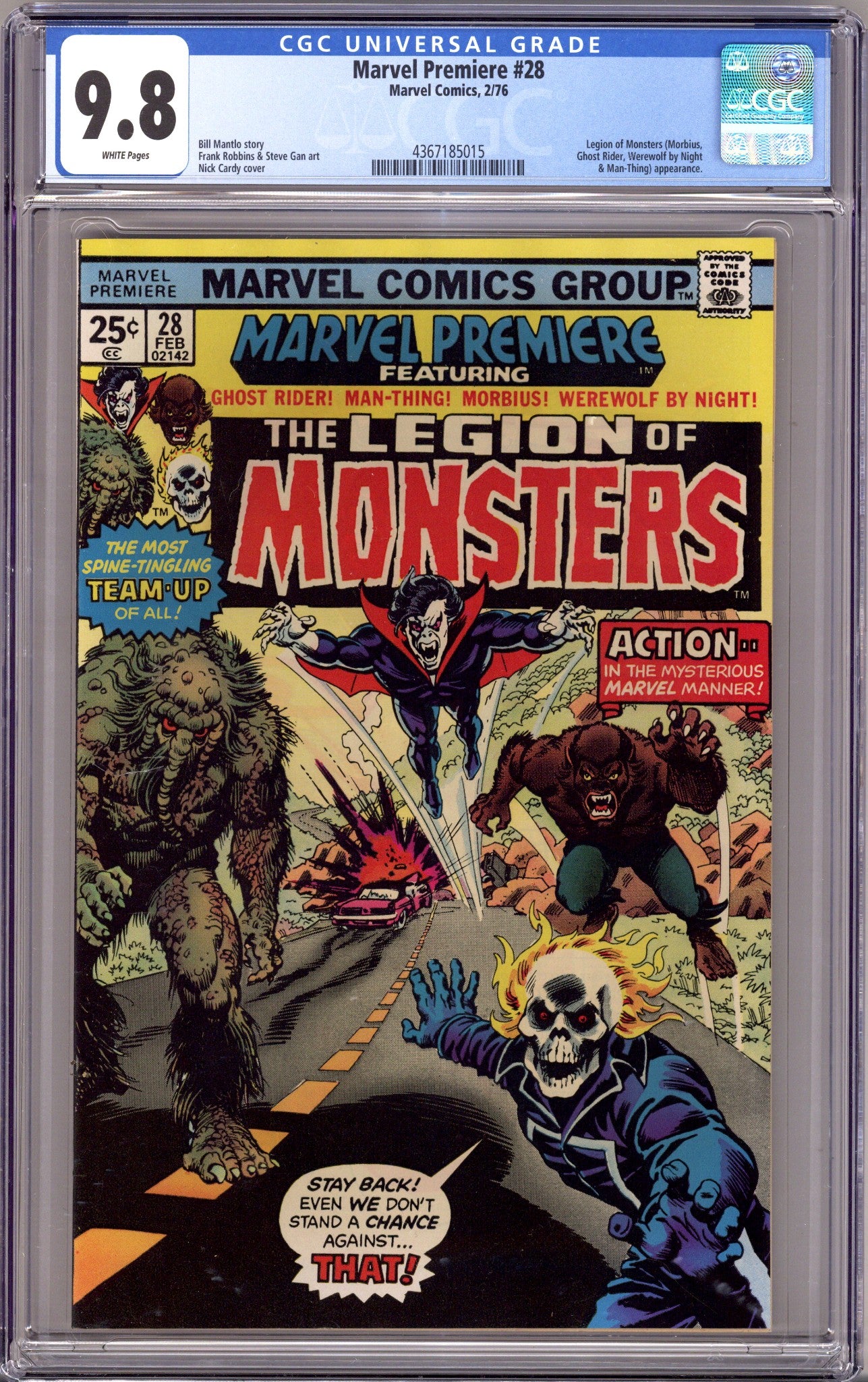 Marvel Premiere 28 CGC 9.8 (NM/M) (1976) 