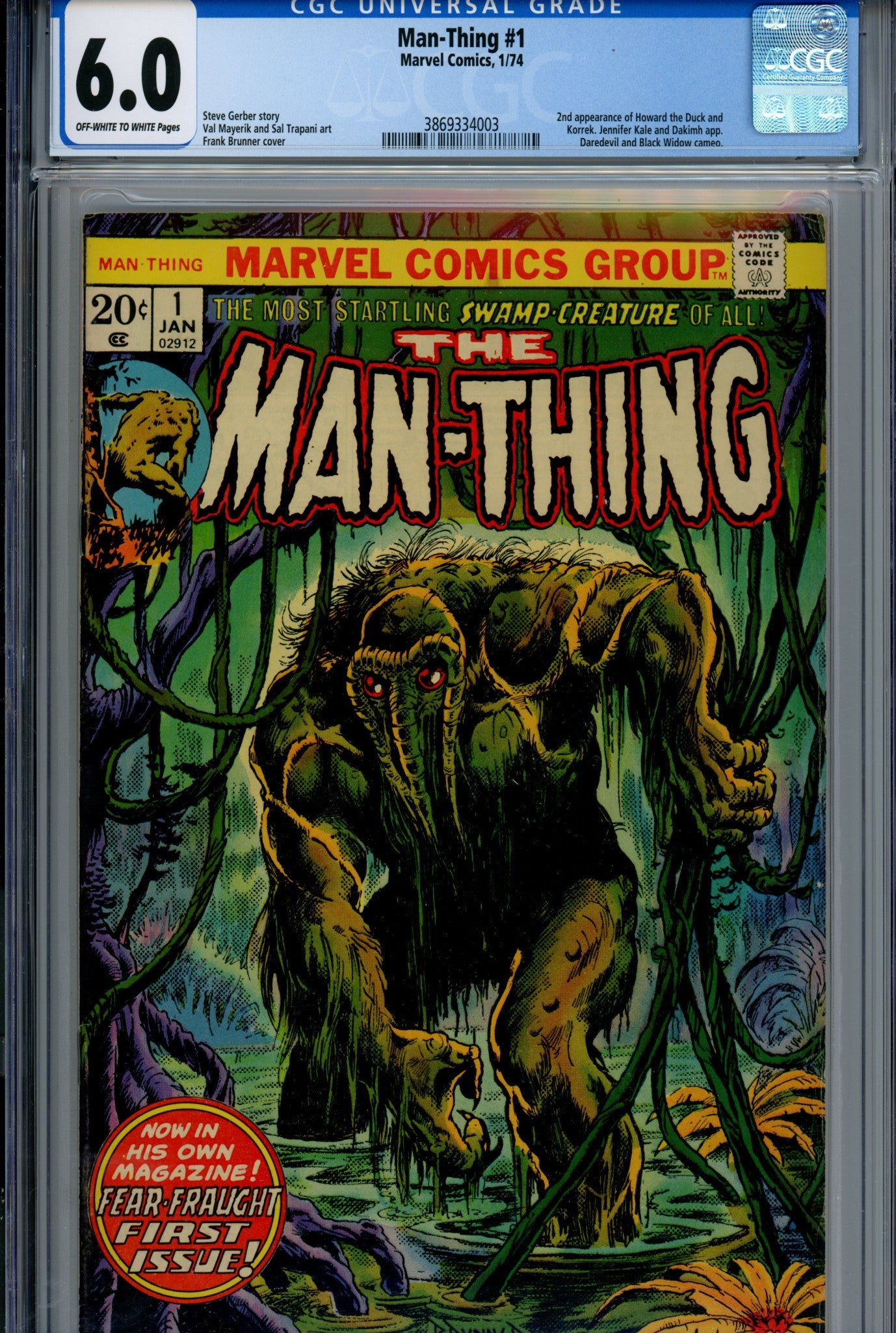 Man-Thing Vol 1 1 CGC 6.0 (FN) (1974) 