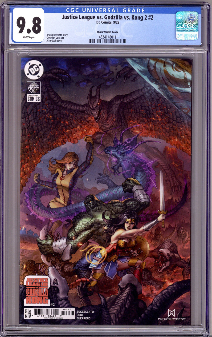 Justice League vs. Godzilla Vs. Kong 2 2 CGC 9.8 (NM/M) (2025) Quah Variant 