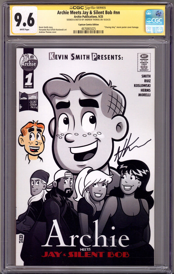 Archie Meets Jay & Silent Bob   [nn] CGC 9.6 (NM+) Archie Remark  (2025) Thomas Homage   Exclusive Variant  Signed x1 Cover Andrew Thomas