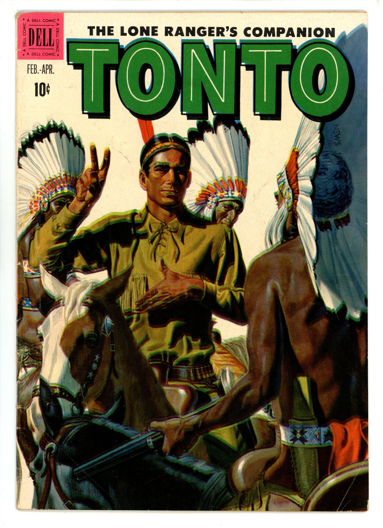 The Lone Ranger's Companion Tonto 4 VG+ (4.5) Printed off Register (1952) 