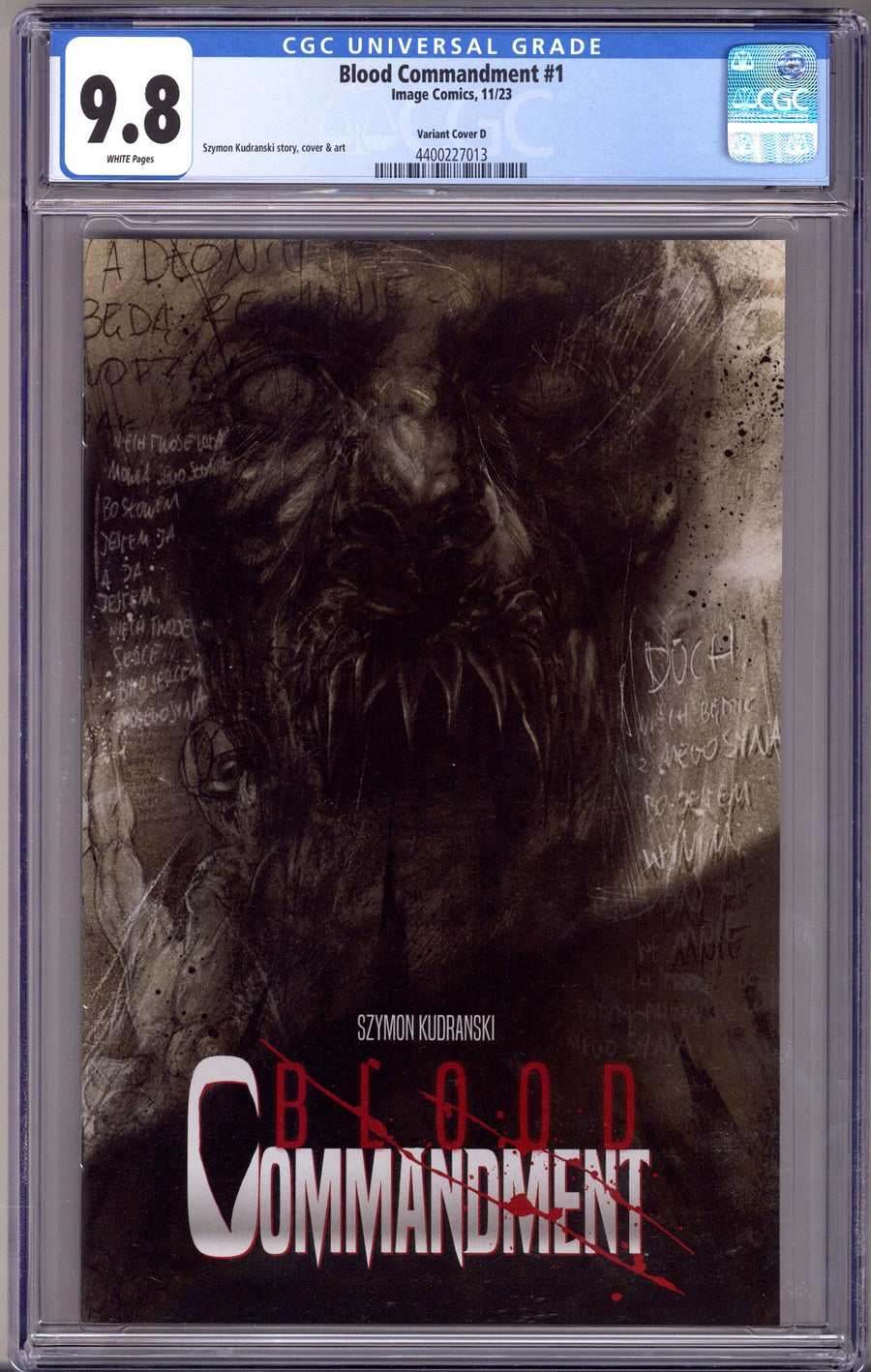 Blood Commandment 1 CGC 9.8 (NM/M) (2023) Kudranski Variant