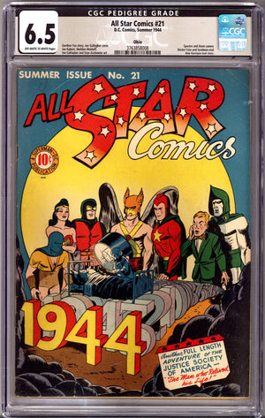 All-Star Comics Vol 1 21 CGC 6.5 (FN+) Ohio Pedigree (1944)
