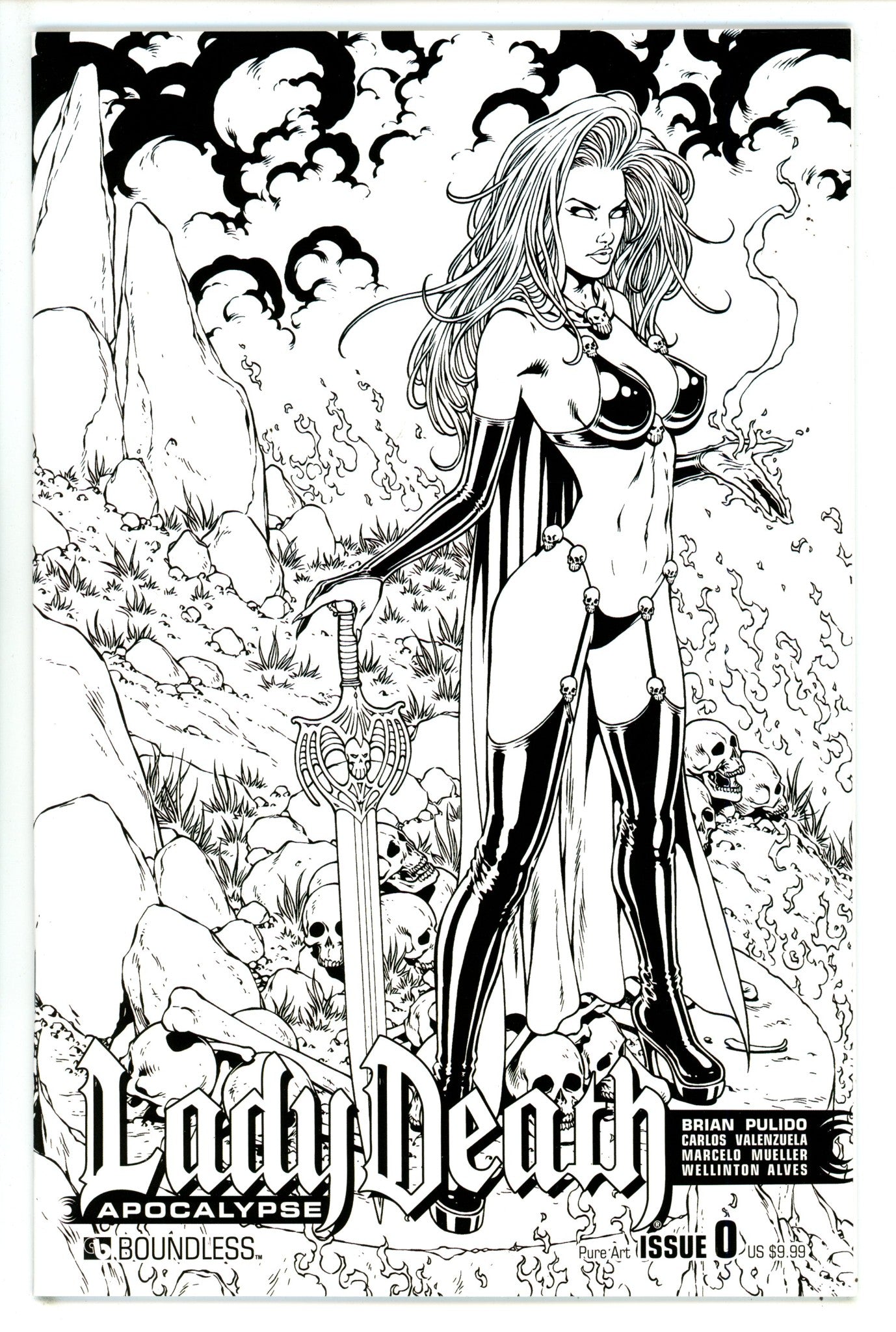 Lady Death: Apocalypse 0 NM (9.4) (2015) Martin B&W Variant 