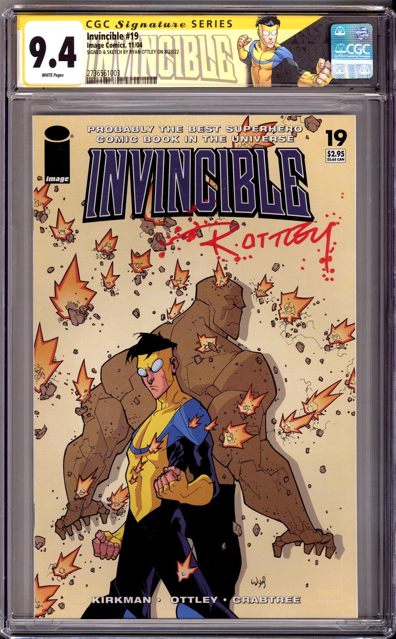 Invincible 19 CGC 9.4 (NM) (2004) Signed x1 Cover Ryan Ottley 