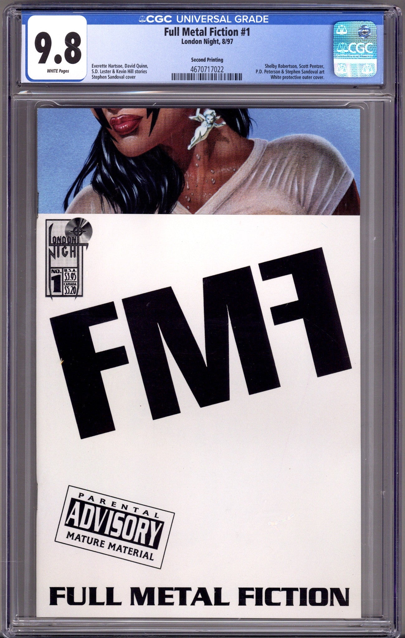 Full Metal Fiction 1 CGC 9.8 (NM/M) (1997) 2nd Print 