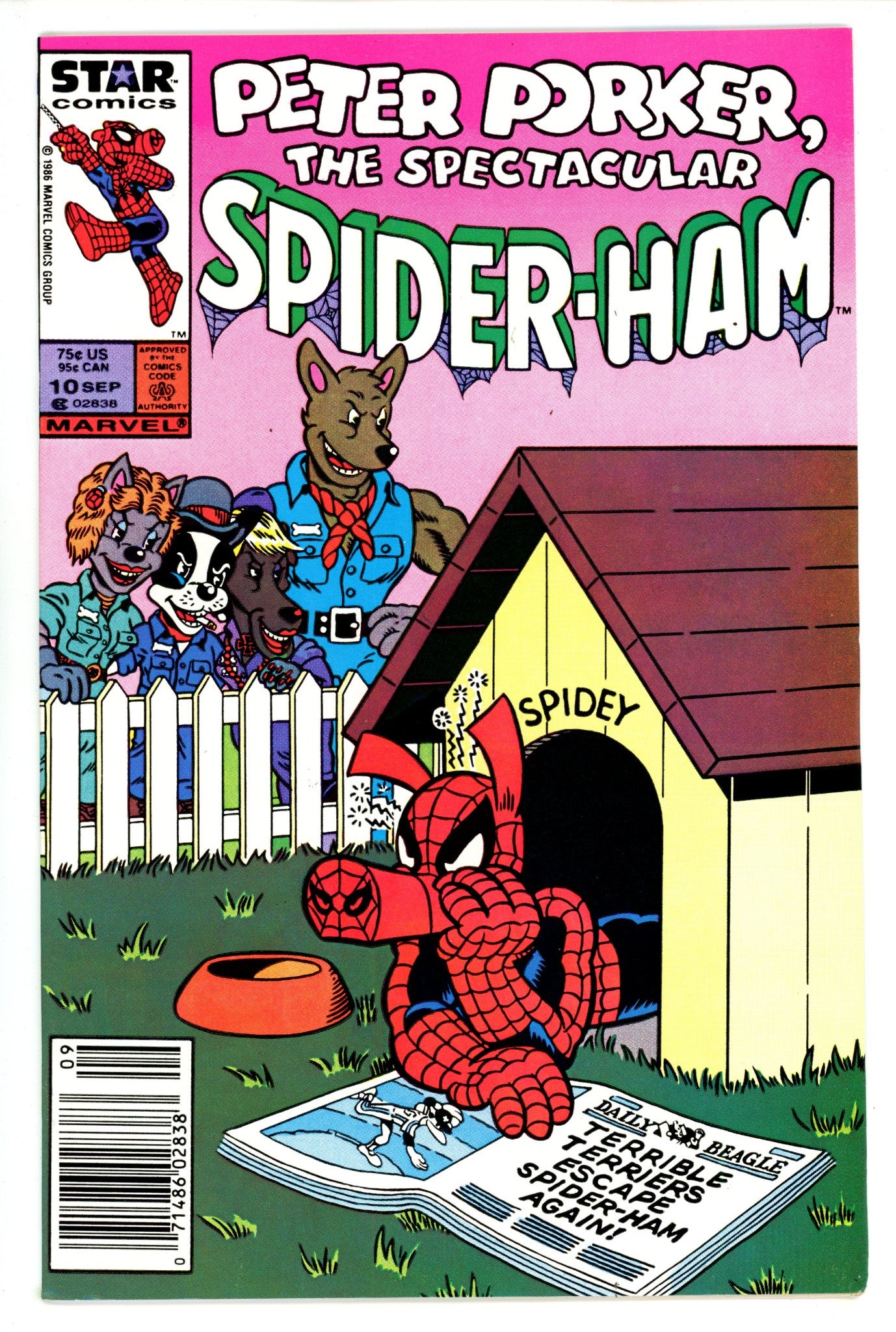 Peter Porker, the Spectacular Spider-Ham 10 VF (8.0) (1986) Newsstand 