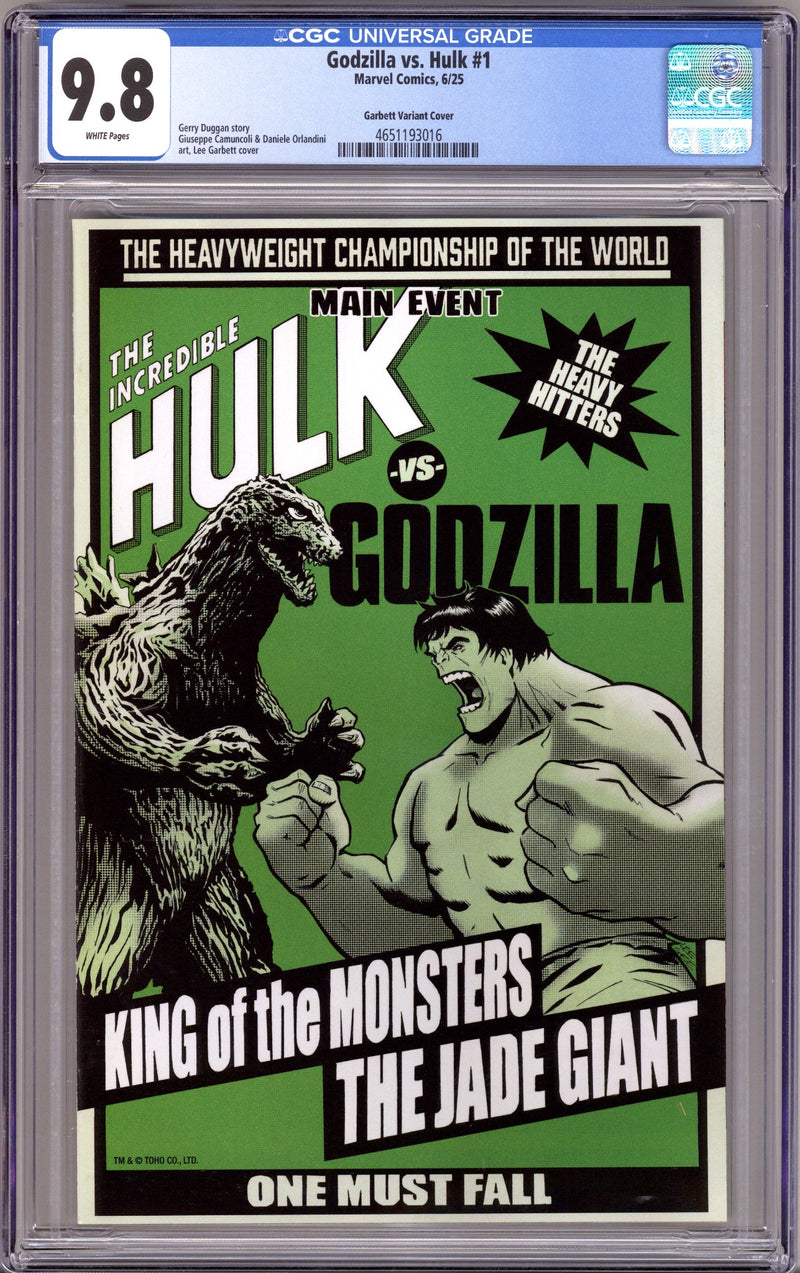 Godzilla vs. Hulk 1 CGC 9.8 (NM/M) (2025) Garbett Variant 