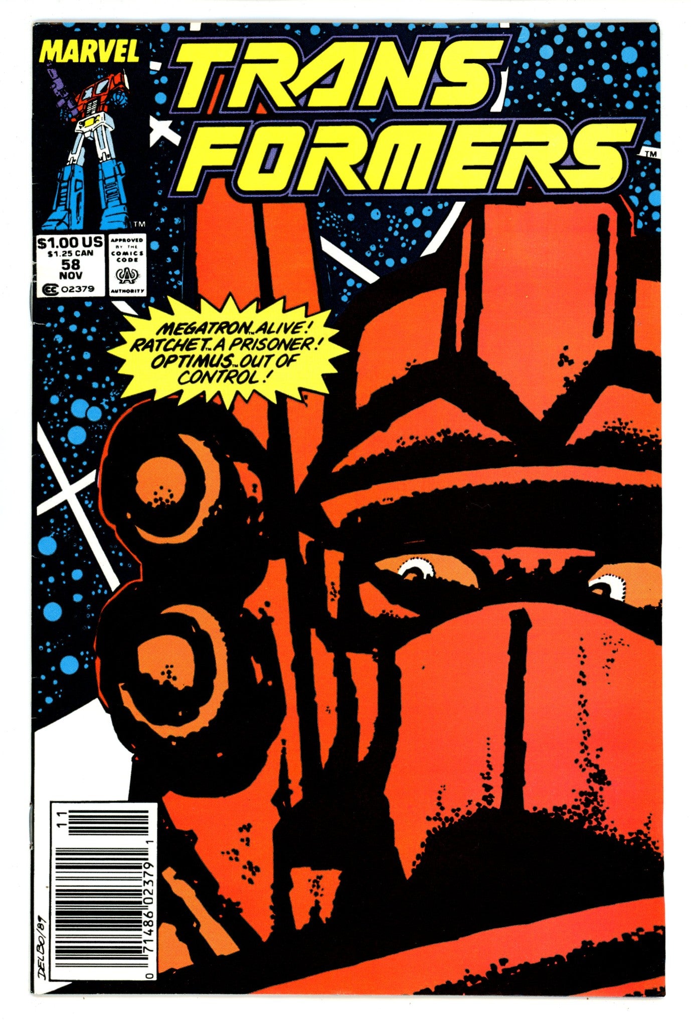 The Transformers 58 VF- (7.5) (1989) Newsstand 