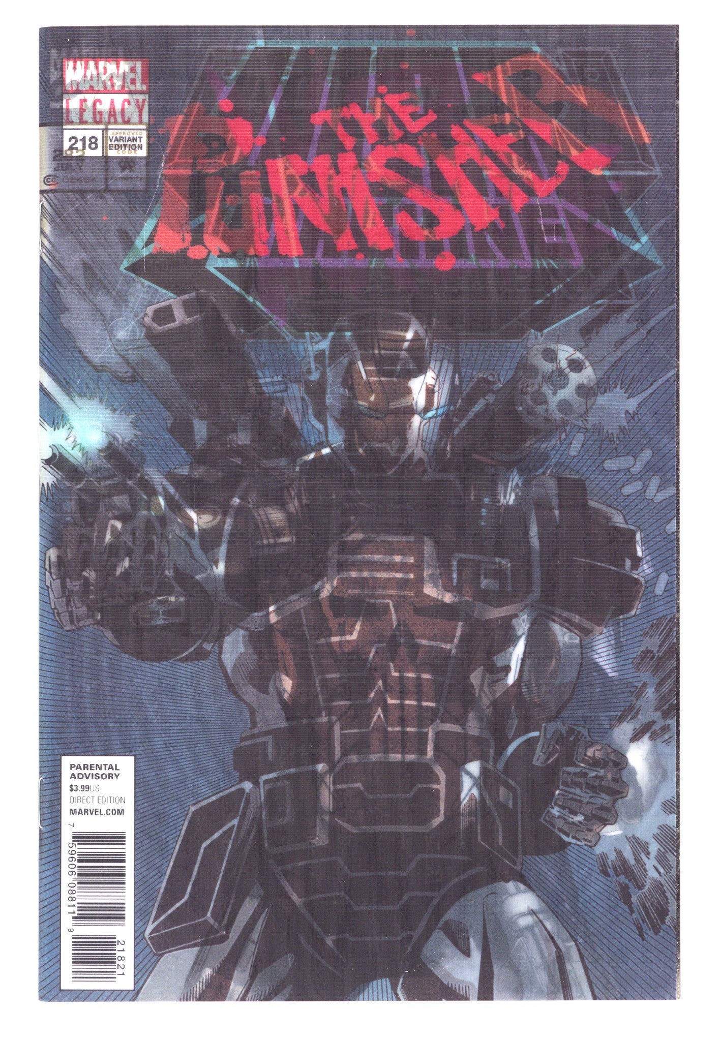 The Punisher Vol 11 218  NM (9.4)   (2018) Bradstreet Lenticular   Variant  