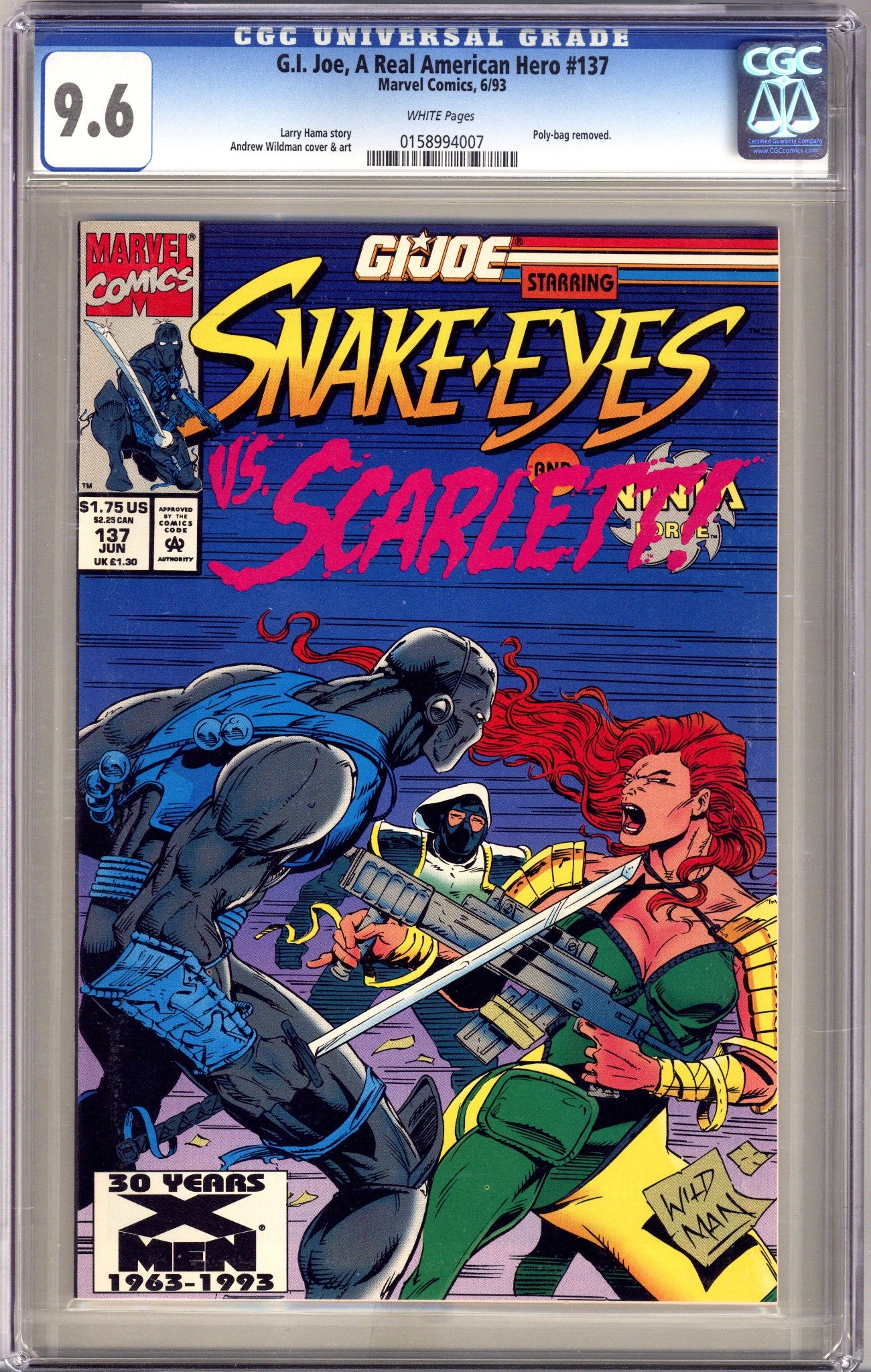 G.I. Joe, A Real American Hero 137 CGC 9.6 (NM+) Old Case (1993) 