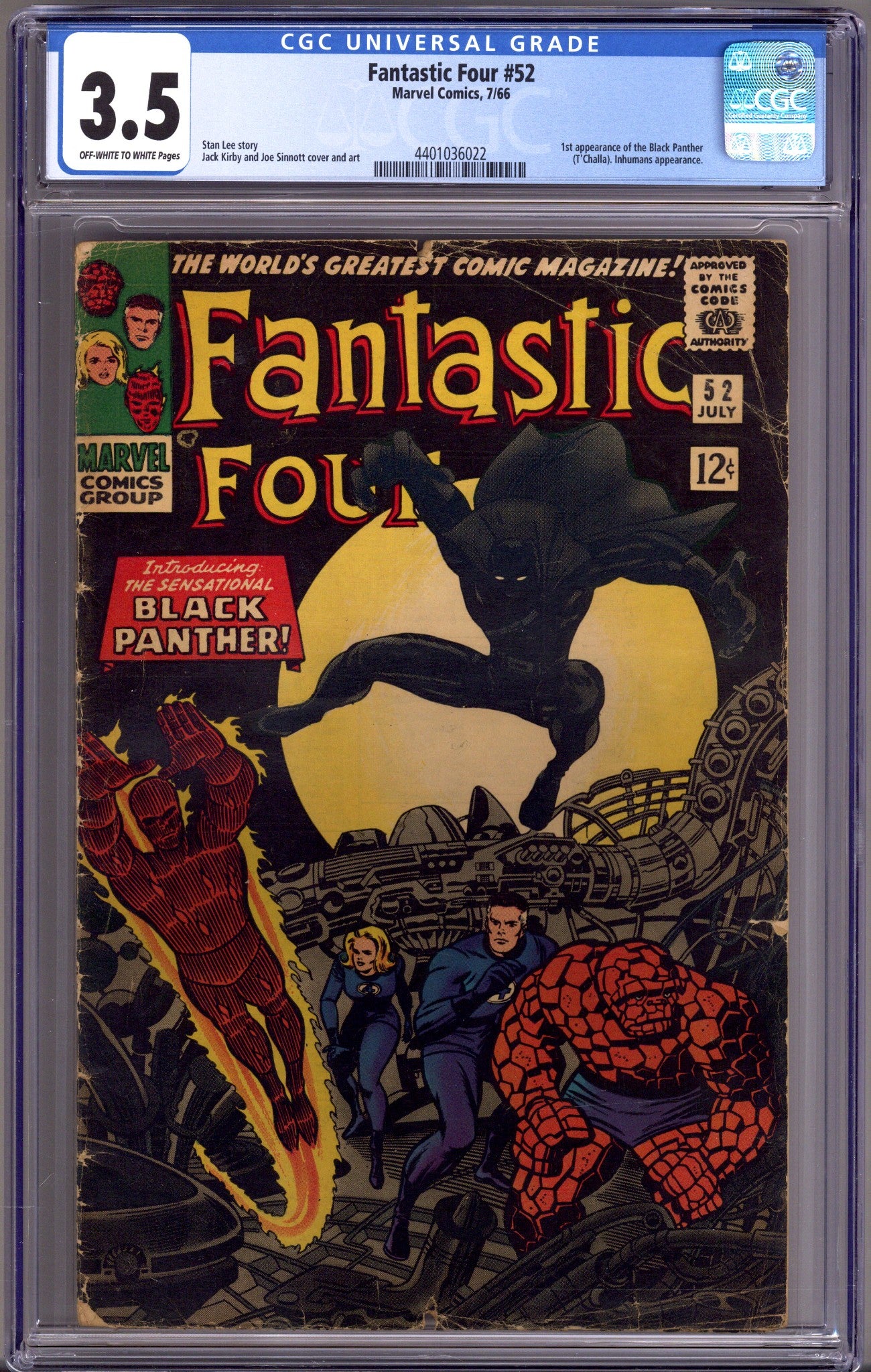 Fantastic Four Vol 1 52 CGC 3.5 (VG-)   (1966)        