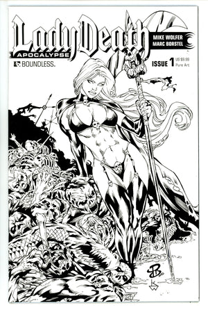 Lady Death: Apocalypse 1 NM- (9.2) (2015) Camillo B&W Variant