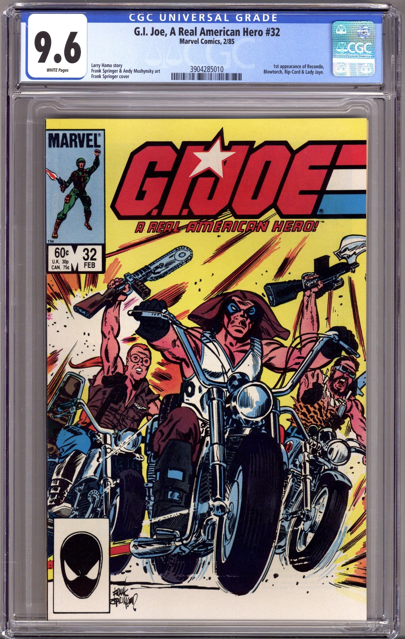G.I. Joe, A Real American Hero 32 CGC 9.6 (NM+) (1985) 