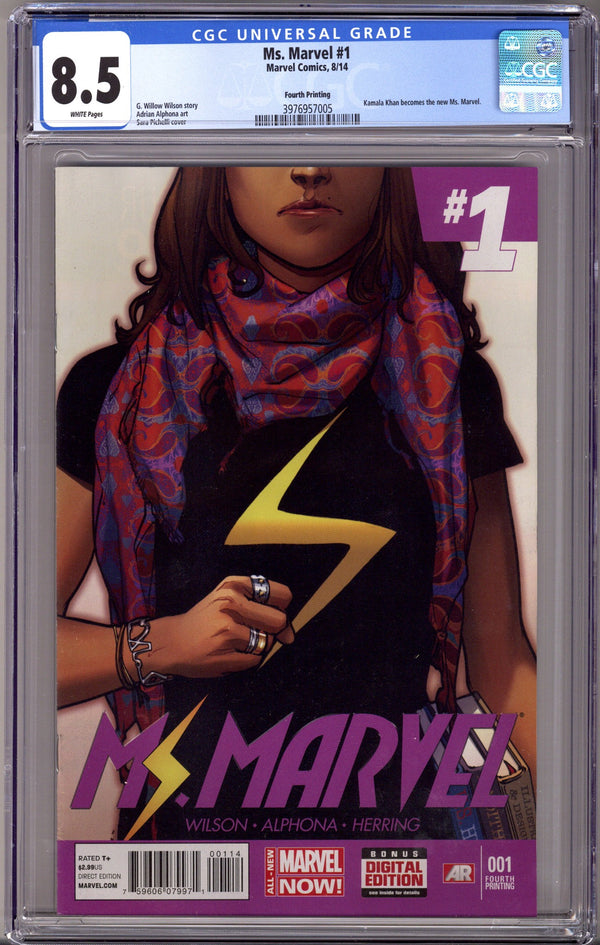 Ms. Marvel Vol 3 1 4Th Print CGC 8.5 (2014)