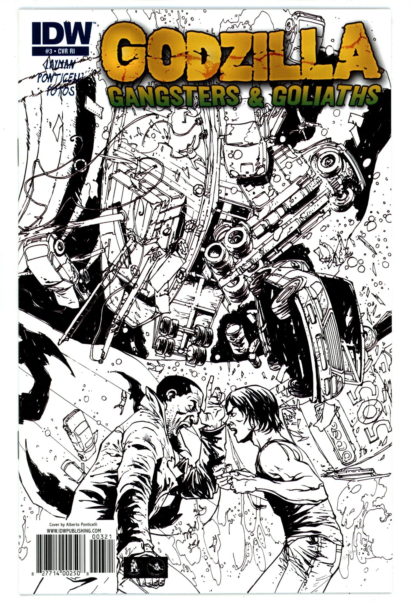 Godzilla: Gangsters and Goliaths 3 VF/NM (9.0) (2011) Ponticelli B&W Incentive Variant 