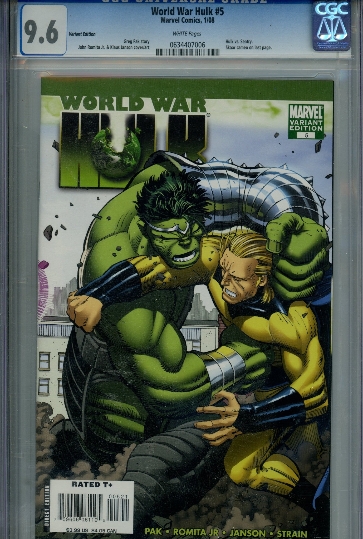 World War Hulk 5 Jr. Variant CGC 9.6 (2008)