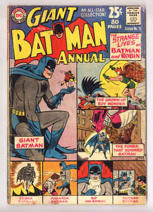 Batman Annual Vol 1 5 PR (0.5) Cover & 1st Page Fused (1963)