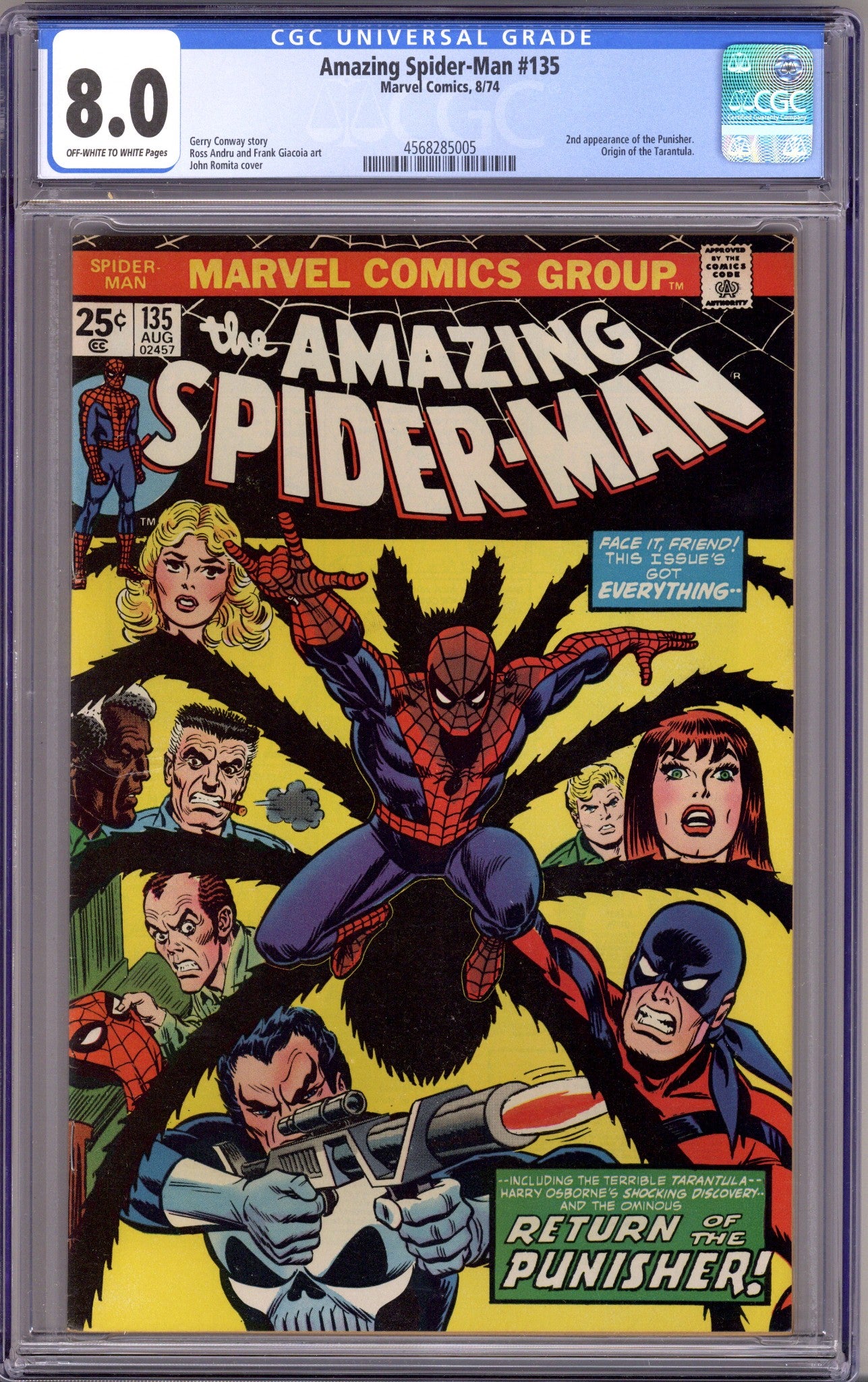 The Amazing Spider-Man Vol 1 135 CGC 8.0 (VF) (1974) 