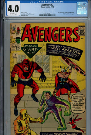 The Avengers Vol 1 2 CGC 4.0 (VG) (1963) 