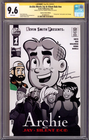 Archie Meets Jay & Silent Bob   [nn] CGC 9.6 (NM+) Silent Bob Remark  (2025) Thomas Homage   Exclusive Variant  Signed x1 Cover Andrew Thomas