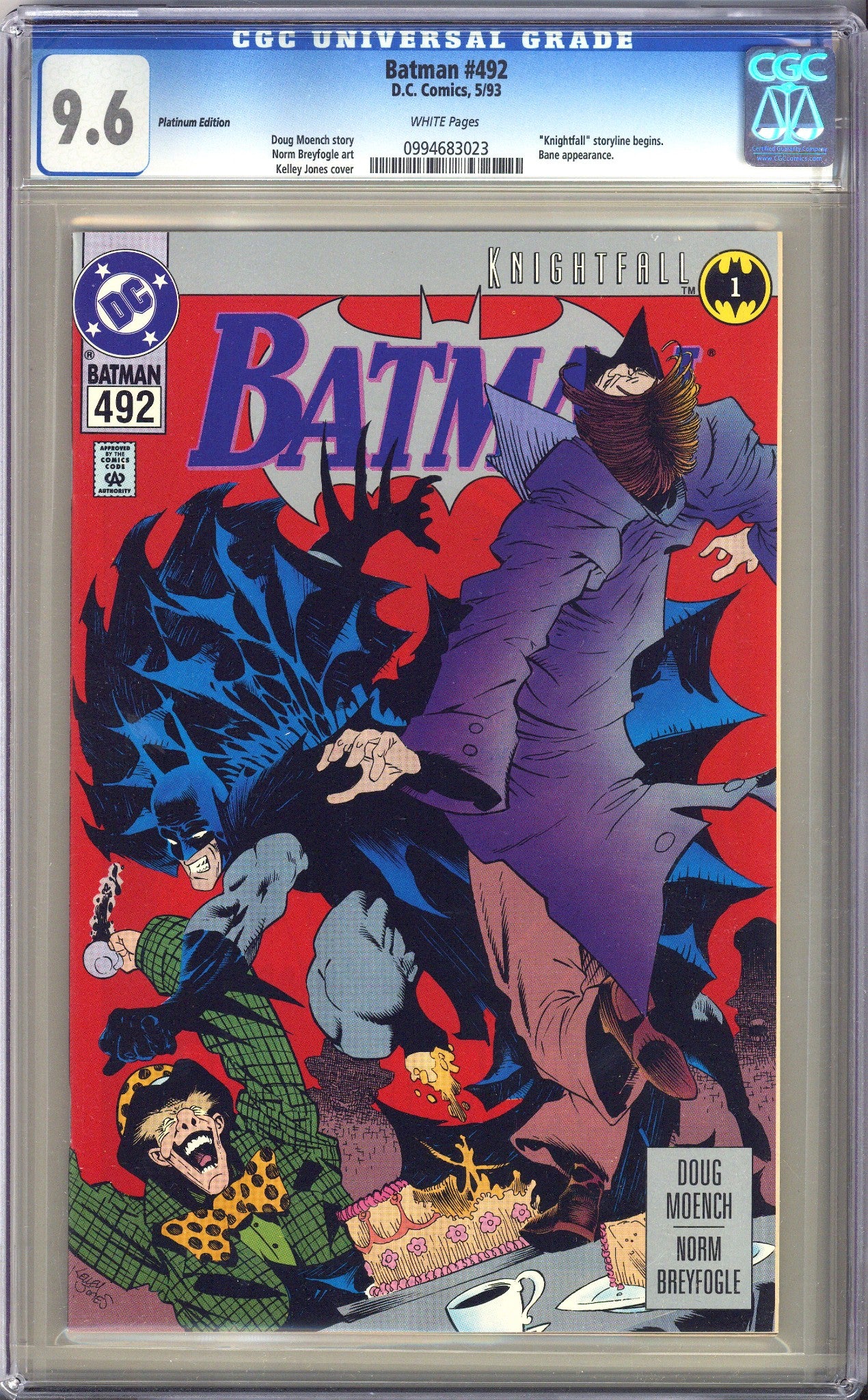 Batman Vol 1 492 CGC 9.6 (NM+) Platinum Edition (1993) 