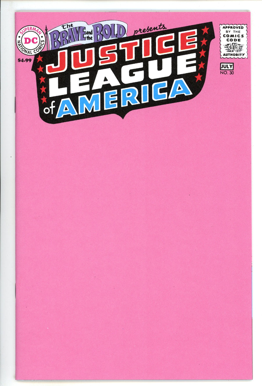 Brave And The Bold Vol 1 30 Facsimile Blank Variant (2025)